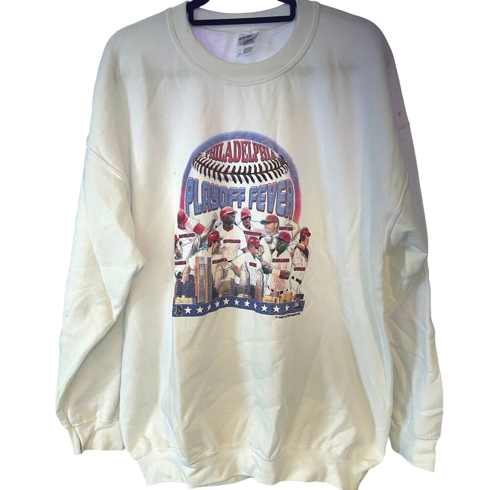 2007 Philadelphia Phillies Playoff Fever Rollins, Howard, Utley Crewneck XL